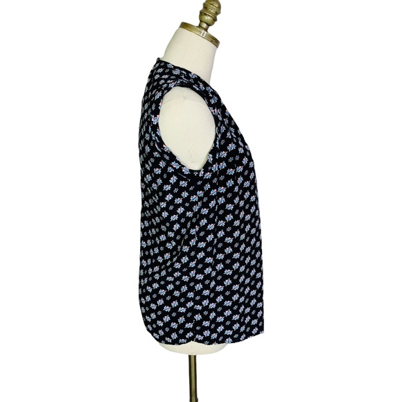 Sandro Floral Zip Front Sleeveless Blouse SMALL 3121 - Picture 6 of 10